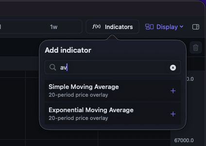 Lumetra indicator search narrowing the list to moving averages.